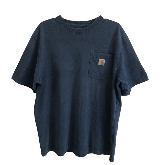 CARHARTT Men's Heathered blue Loose Fit Short Sleeve t-shirt L - Picture 1 of 5